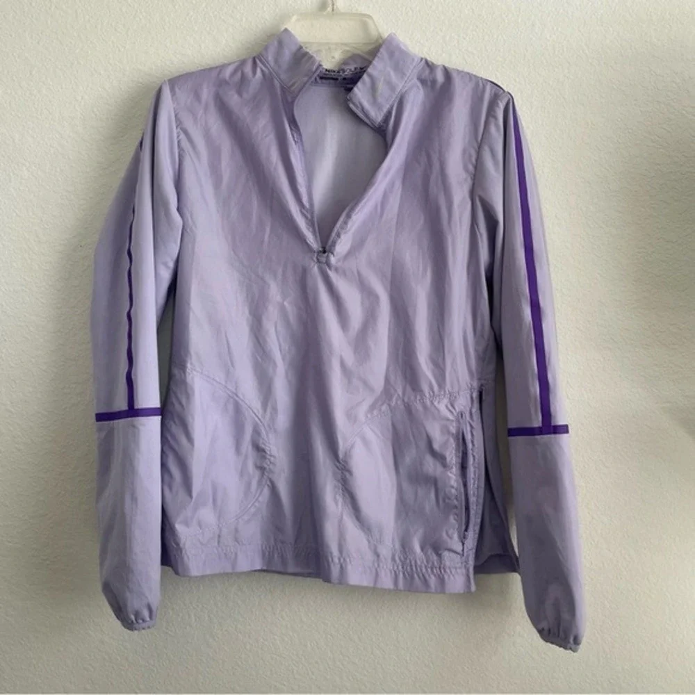 Nike Golf Womens S Windbreaker Pullover 1/4 Zip Reflective Purple Golf Running